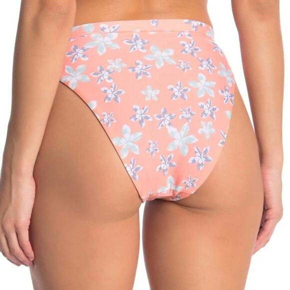 BECCA French Cut Bikini Bottom Peach Purple Floral Cheeky size M - Picture 8 of 9